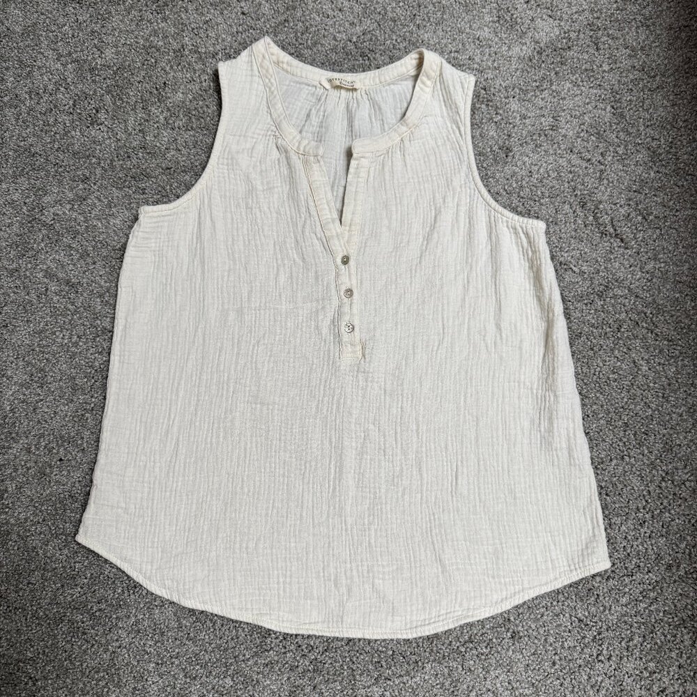 LOVESTITCH Tank Top Henley - Size S - Beige - Like new